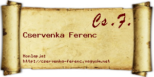 Cservenka Ferenc névjegykártya