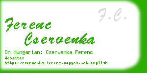 ferenc cservenka business card